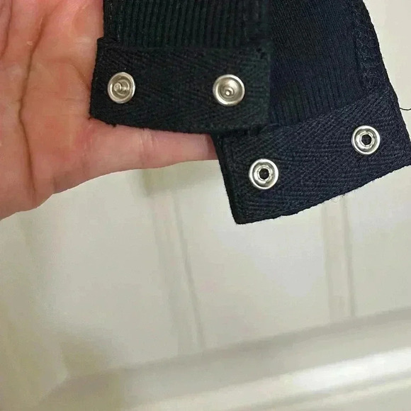 Women’s Le Lis One Shoulder Ribbed Long Sleeve Black Button Snap Body Suit Large - Picture 7 of 7